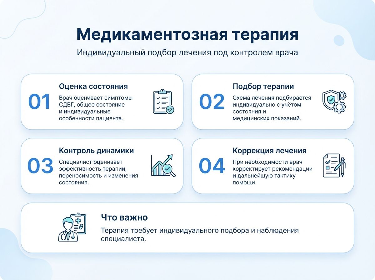 Лечение СДВГ в Белово у детей и взрослыхинфографика